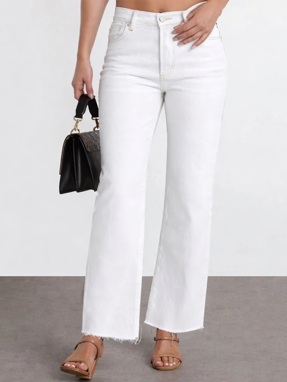 Boyish The Mikey White Vertigo High-Rise Wide Leg Jean, Size 24